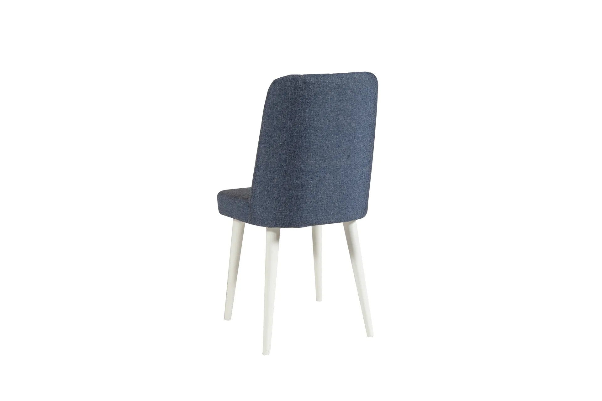 Conjunto de mesa de jantar extensível e cadeiras (5 peças), branco e azul-marinho, 100 cm (aberto: 139 cm) | 100% revestido em melamina, 18 mm de espessura | Elegante e funcional para salas de jantar modernas