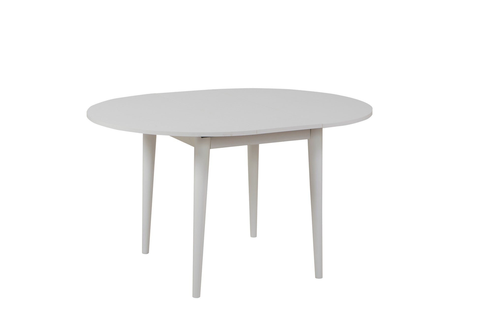 Conjunto de mesa de jantar extensível e cadeiras (5 peças), branco e azul-marinho, 100 cm (aberto: 139 cm) | 100% revestido em melamina, 18 mm de espessura | Elegante e funcional para salas de jantar modernas