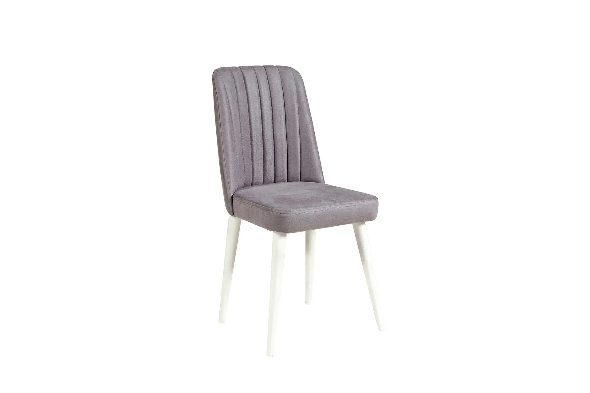 Conjunto de mesa de jantar extensível e cadeiras (5 peças), branco e cinza, 100 cm - 139 cm | 100% revestido em melamina, 18 mm de espessura | Elegante e funcional para refeições modernas
