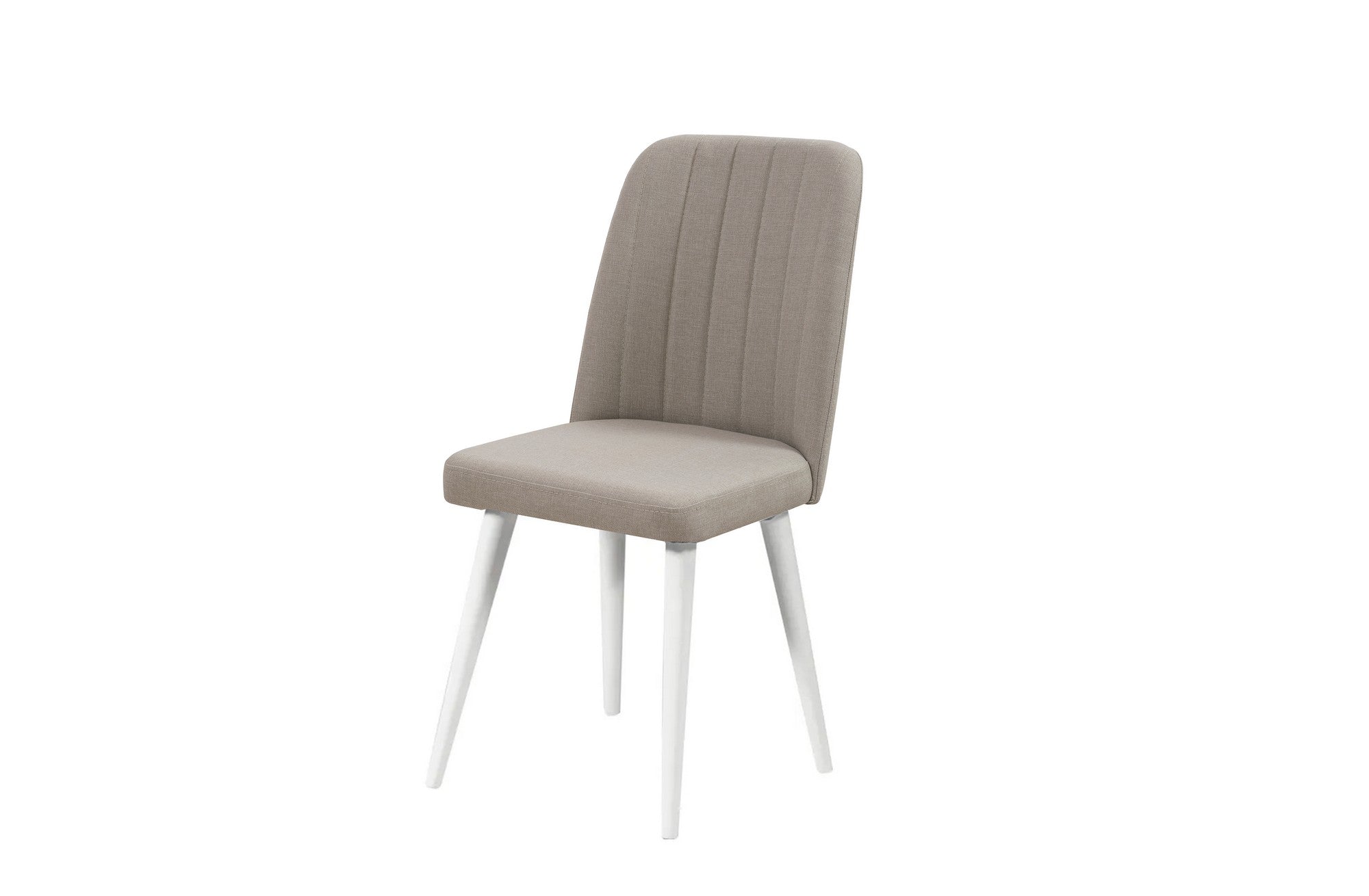 Conjunto de mesa de jantar extensível e cadeiras (5 peças), branco e creme, 100 cm | 100% revestido em melamina, pernas de madeira | Perfeito para salas de jantar modernas