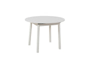 Mesa de Jantar Extensível, Branca, 100 x 100 cm (Aberta: 139 cm) | Painel de Partículas 100% Revestido em Melamina, 18 mm de Espessura, Pernas em Madeira de Faia | Design Moderno e Elegante