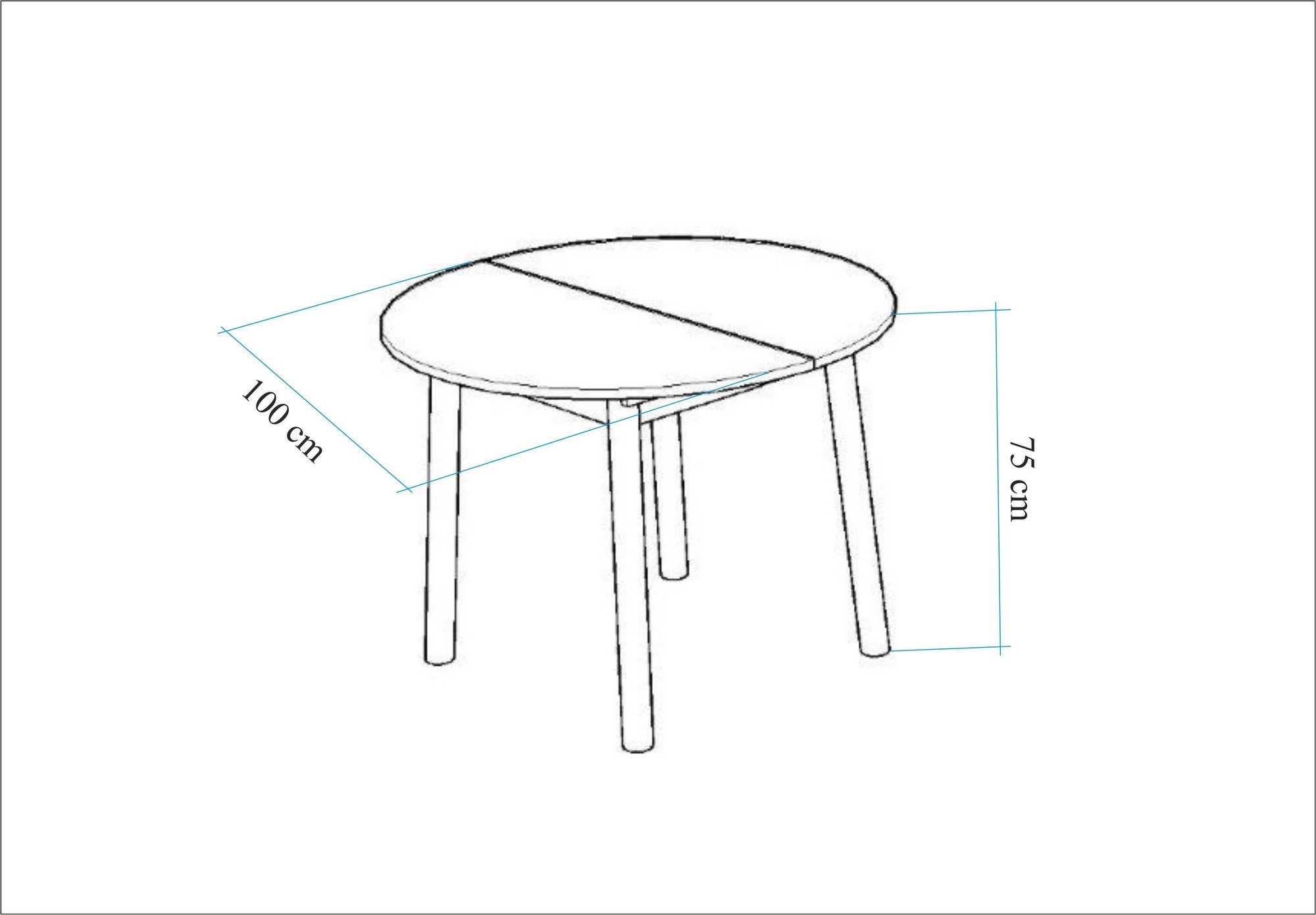Mesa de Jantar Extensível, Branca, 100 x 100 cm (Aberta: 139 cm) | Painel de Partículas 100% Revestido em Melamina, 18 mm de Espessura, Pernas em Madeira de Faia | Design Moderno e Elegante