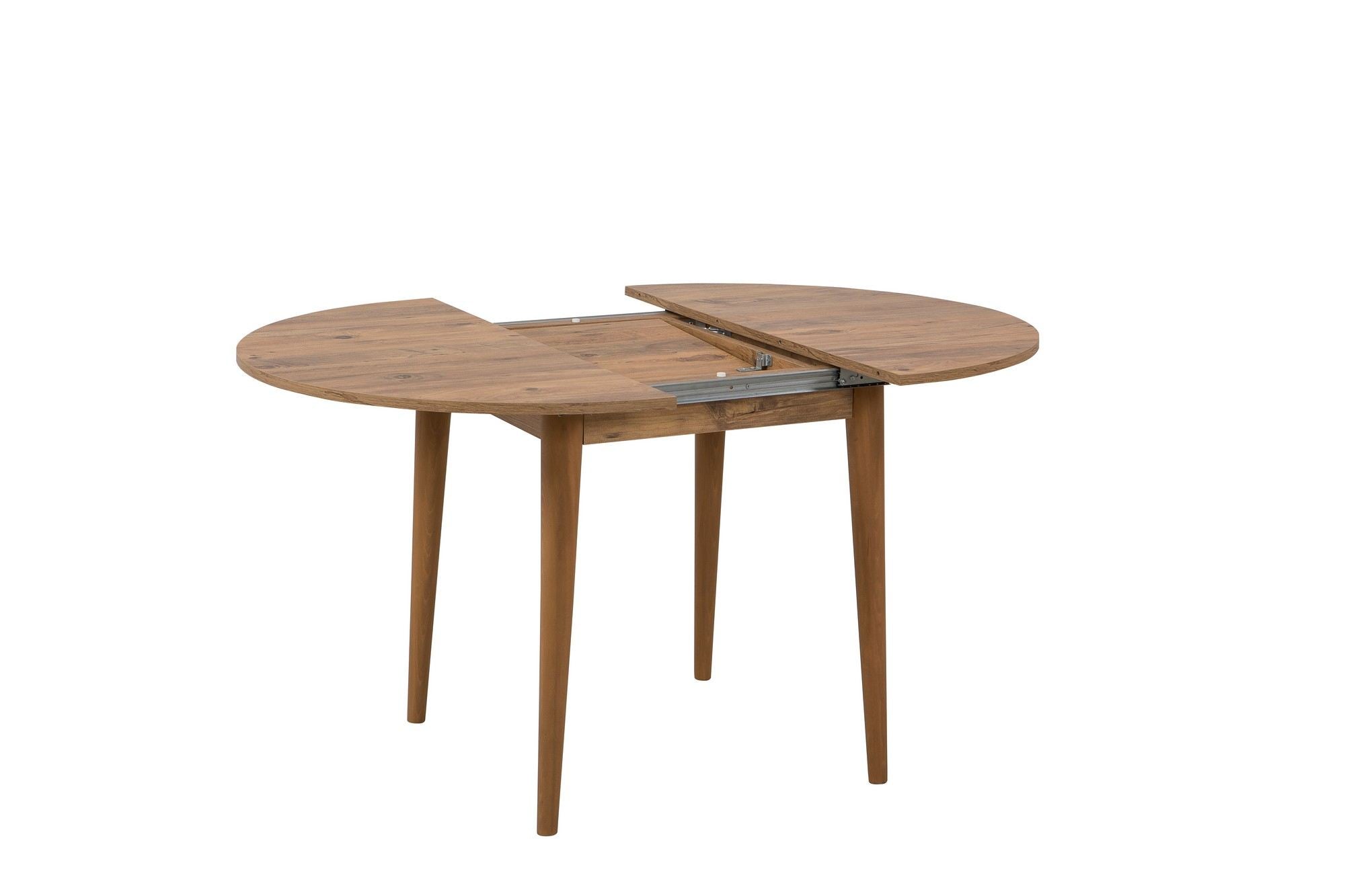 Mesa de Jantar Extensível, Pinho Atlântico, 100 x 100 cm (Abertura 131 cm) | Painel de Partículas 100% Revestido com Melamina, 18 mm de Espessura | Pernas de Madeira Elegantes, Perfeitas para Salas de Jantar Modernas