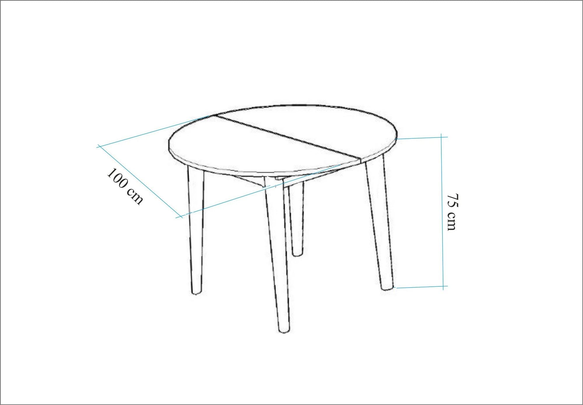Mesa de Jantar Extensível – 100 x 100 cm (Abertura 131 cm) – Pinheiro Atlântico – MDF revestido de melamina