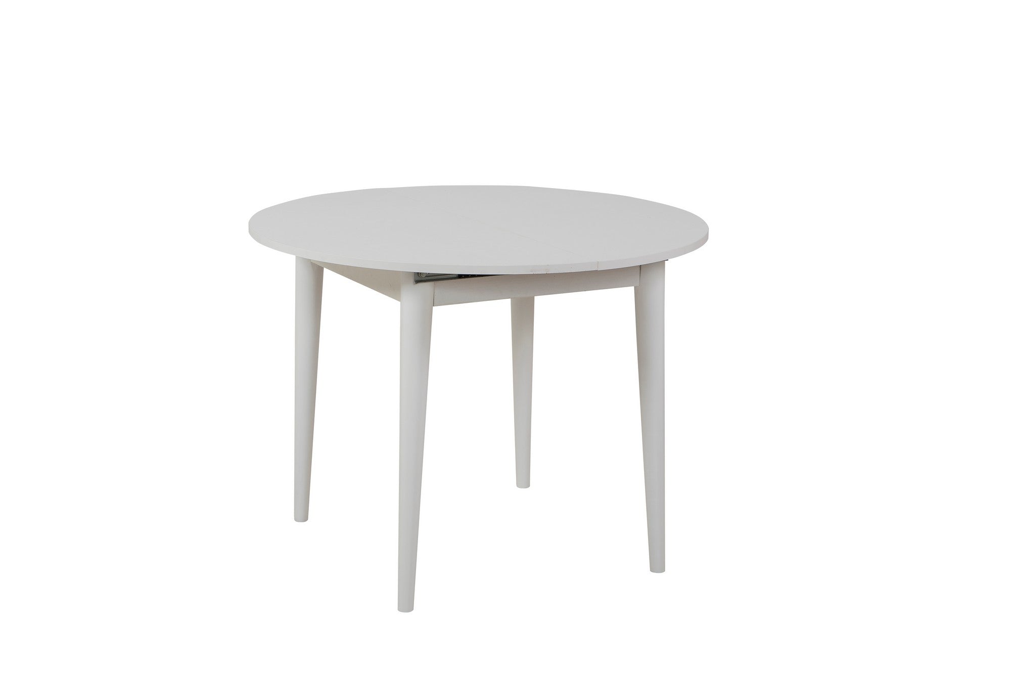 Mesa de Jantar Extensível, Branca, 100 x 100 cm (Aberta: 131 cm) | Painel de Partículas 100% Revestido em Melamina, 18 mm de Espessura, Pernas de Madeira Resistente | Design Moderno e Versátil