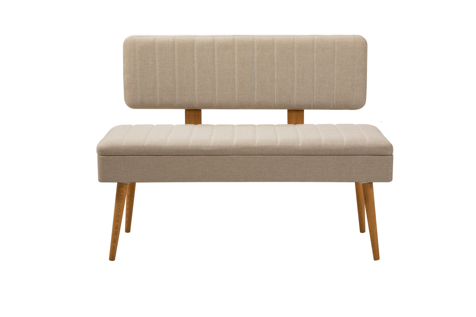 Conjunto de mesa de jantar extensível e cadeiras (6 peças), pinho do Atlântico e creme, 130-165 cm | 100% revestido em melamina, tecido de linho, pernas de madeira de carpa | Elegante e funcional para refeições modernas
