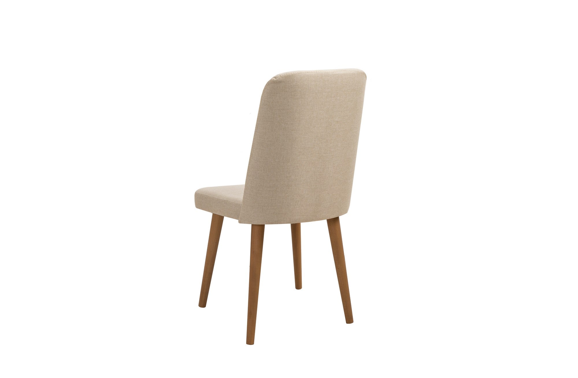 Conjunto de mesa de jantar extensível e cadeiras (6 peças), pinho do Atlântico e creme, 130-165 cm | 100% revestido em melamina, tecido de linho, pernas de madeira de carpa | Elegante e funcional para refeições modernas