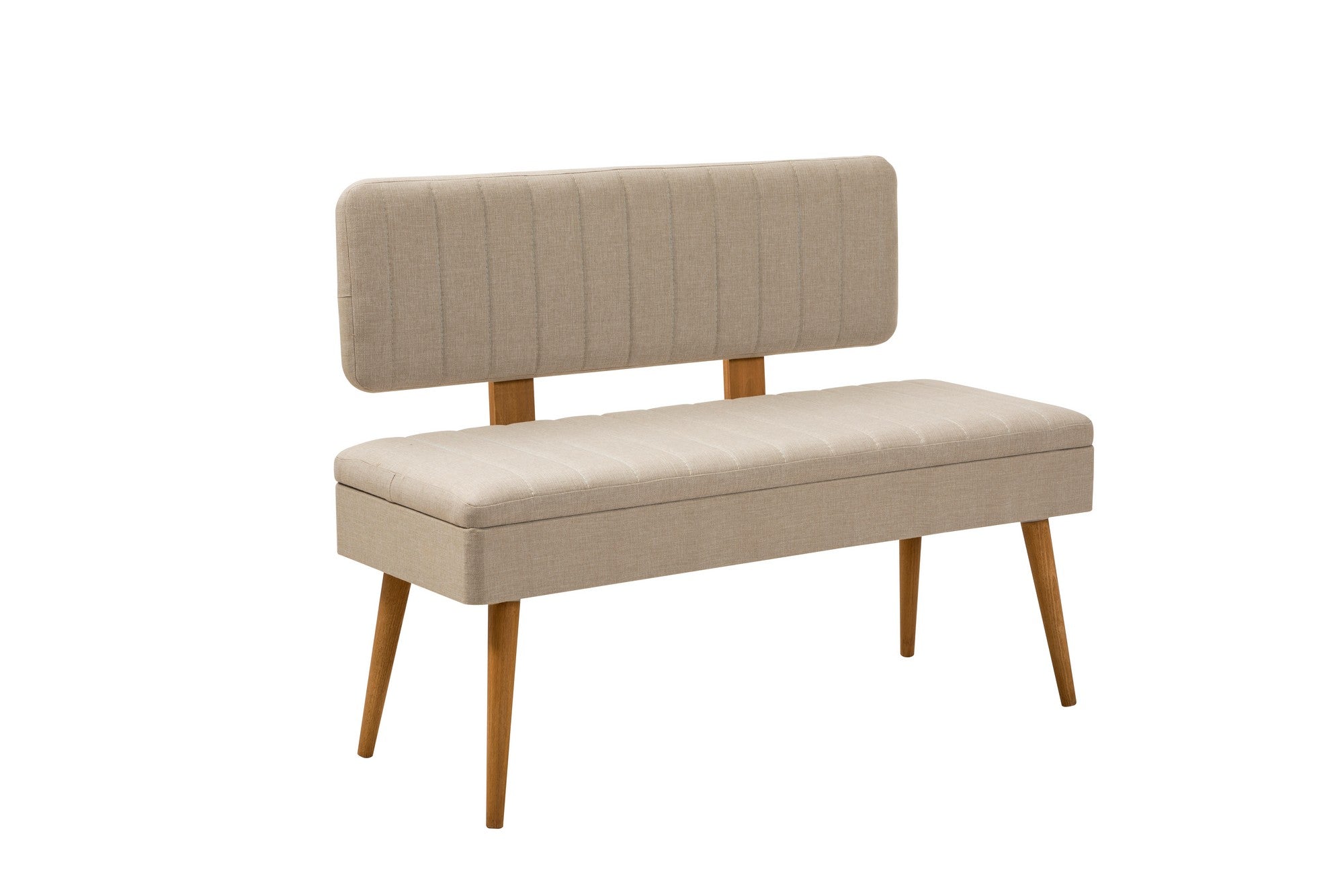 Conjunto de mesa de jantar extensível e cadeiras (6 peças), pinho do Atlântico e creme, 130-165 cm | 100% revestido em melamina, tecido de linho, pernas de madeira de carpa | Elegante e funcional para refeições modernas