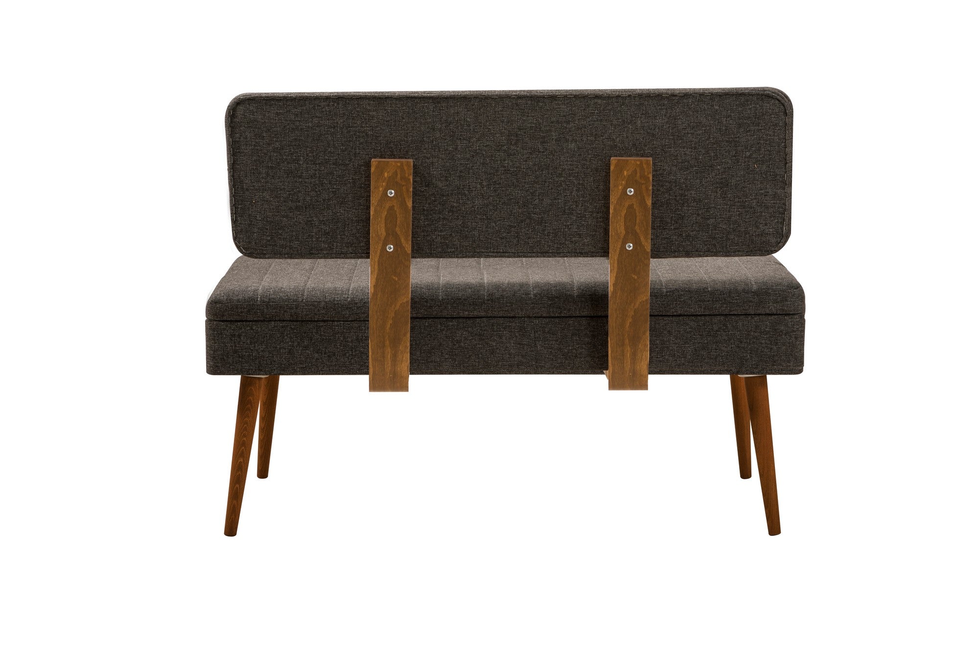 Conjunto de mesa de jantar extensível e cadeiras (6 peças), nogueira e antracite, 130-165 cm | 100% revestido em melamina, tecido de linho, pernas de madeira de carpa | Elegante e funcional para refeições modernas