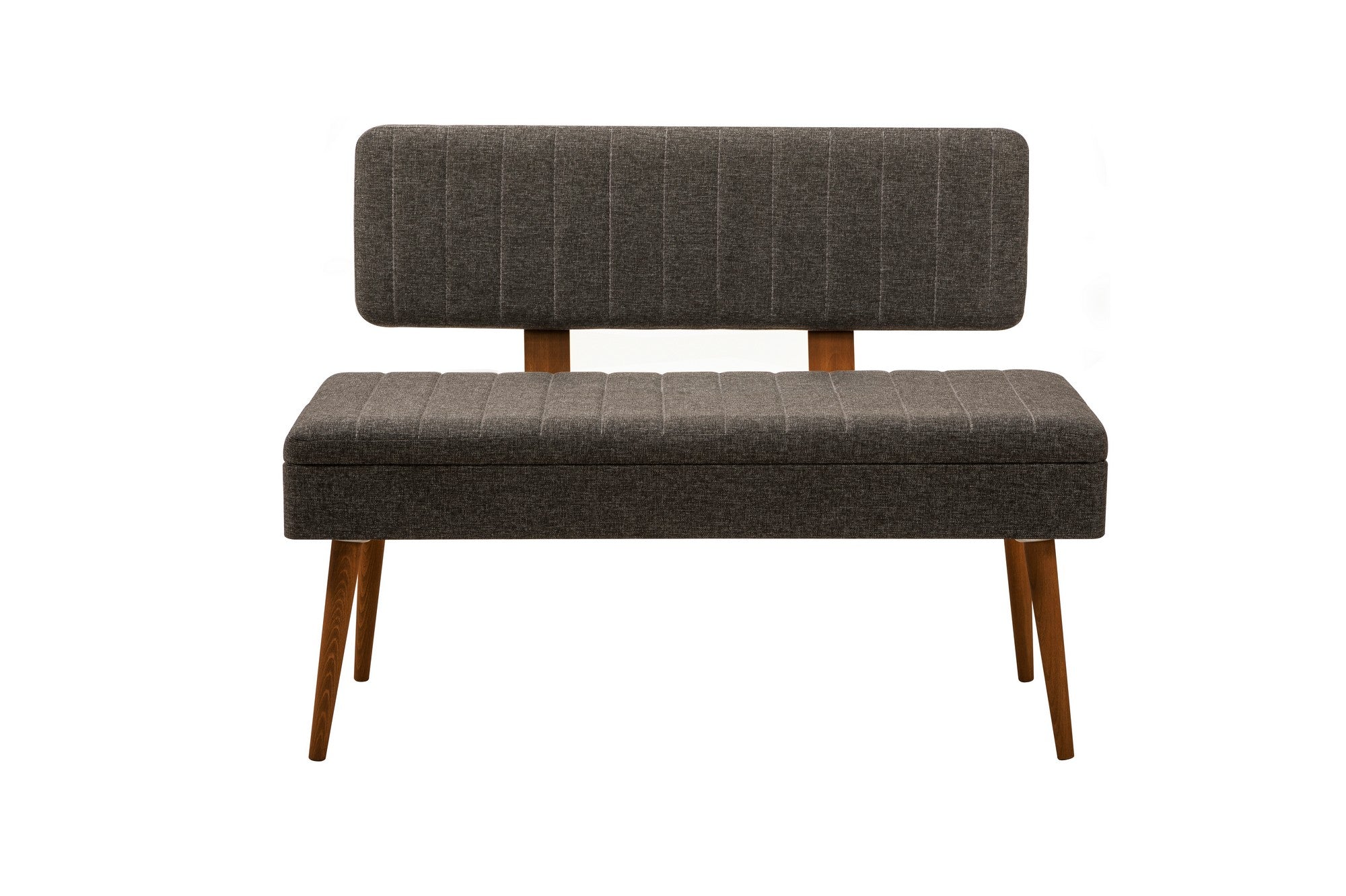 Conjunto de mesa de jantar extensível e cadeiras (6 peças), nogueira e antracite, 130-165 cm | 100% revestido em melamina, tecido de linho, pernas de madeira de carpa | Elegante e funcional para refeições modernas