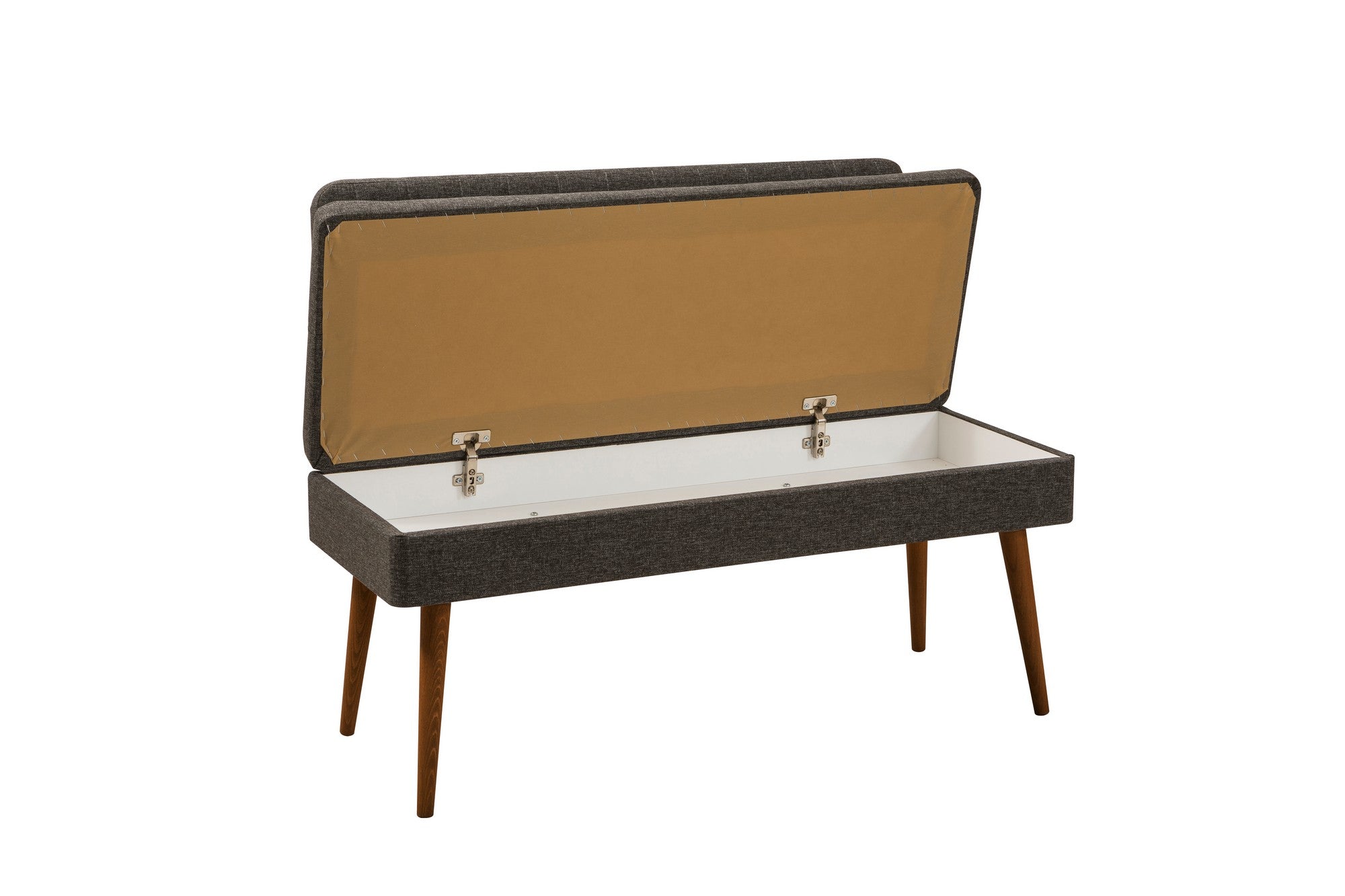 Conjunto de mesa de jantar extensível e cadeiras (6 peças), nogueira e antracite, 130-165 cm | 100% revestido em melamina, tecido de linho, pernas de madeira de carpa | Elegante e funcional para refeições modernas