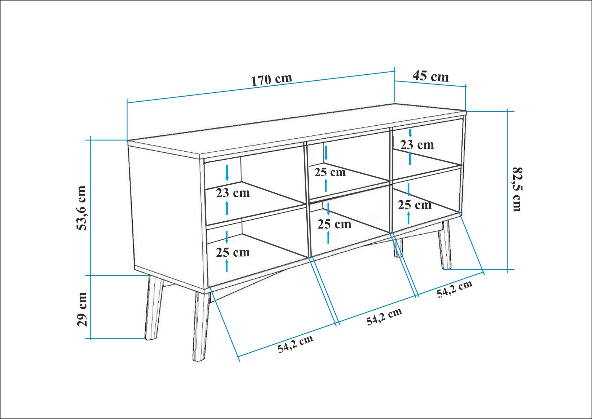 Conjunto de mesa de jantar extensível, cadeiras e Aparador (6 peças)-Vina-Pedra de Pinho Atlântico