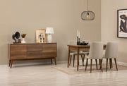 Conjunto de mesa de jantar extensível, cadeiras e Aparador (6 peças)-Vina-Nozes
Creme