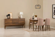 Conjunto de mesa de jantar extensível, cadeiras e Aparador (6 peças)-Vina-Nogueira
Pedra