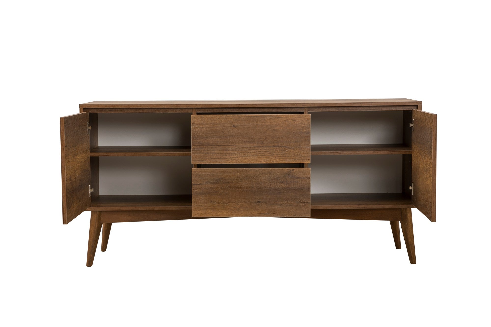 Conjunto de mesa de jantar extensível, cadeiras e Aparador (6 peças)-Vina-Nogueira
Pedra