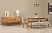 Conjunto de mesa de jantar extensível, cadeiras e Aparador (6 peças)-Vina-Pinho Atlântico
Creme