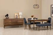 Conjunto de mesa de jantar extensível, cadeiras e Aparador (6 peças)-Vina-Nogueira
Azul Escuro
