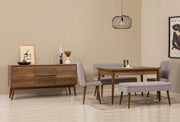 Conjunto de mesa de jantar extensível, cadeiras e Aparador (6 peças)-Vina-Nogueira
Cinza