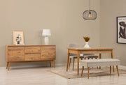 Conjunto de mesa de jantar extensível, cadeiras e Aparador (5 peças)-Vina-Pinho Atlântico
Creme