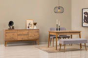Conjunto de mesa de jantar extensível, cadeiras e Aparador (5 peças)-Vina-Pinheiro Atlântico
Cinza