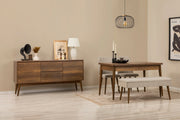 Conjunto de mesa de jantar extensível, cadeiras e Aparador (5 peças)-Vina-Nozes
Creme