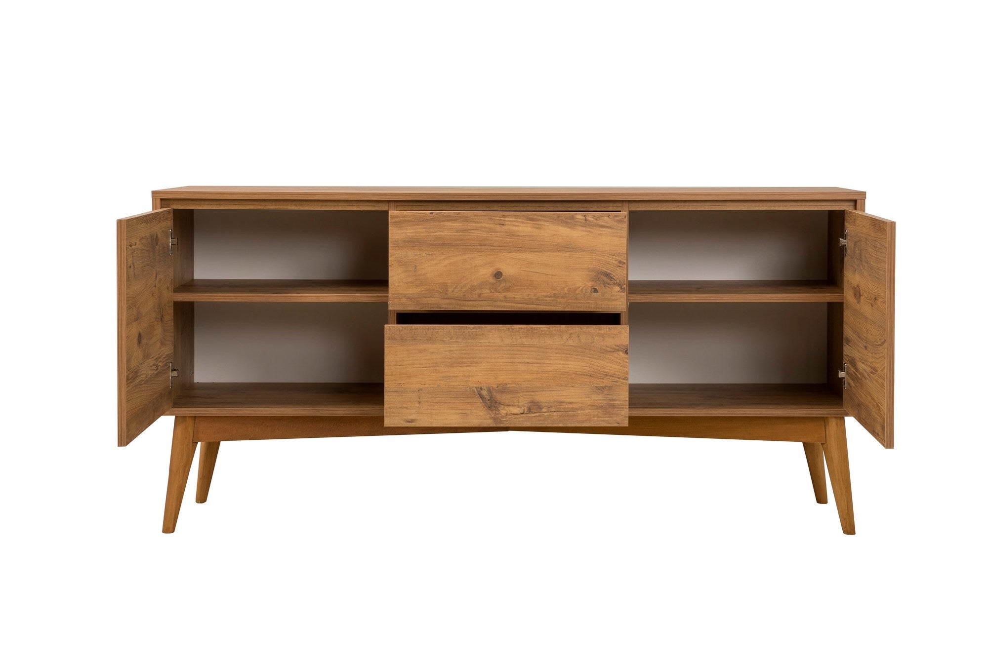 Conjunto de mesa de jantar extensível, cadeiras e Aparador (7 peças)-Vina-Pinheiro Atlântico
Cinza