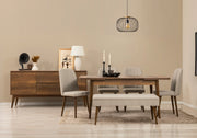 Conjunto de mesa de jantar extensível, cadeiras e Aparador (7 peças)-Vina-Nozes
Creme