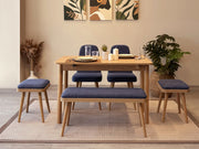 Conjunto de mesa de jantar extensível e cadeiras (6 peças)-Vina-Carvalho
Azul Escuro