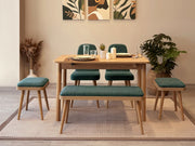 Conjunto de mesa de jantar extensível e cadeiras (6 peças)-Vina-Carvalho
Verde