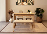 Conjunto de mesa de jantar extensível e cadeiras (4 peças)-Vina-Carvalho
Creme