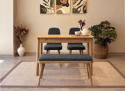 Conjunto de mesa de jantar extensível e cadeiras (4 peças)-Vina-Carvalho
Antracite