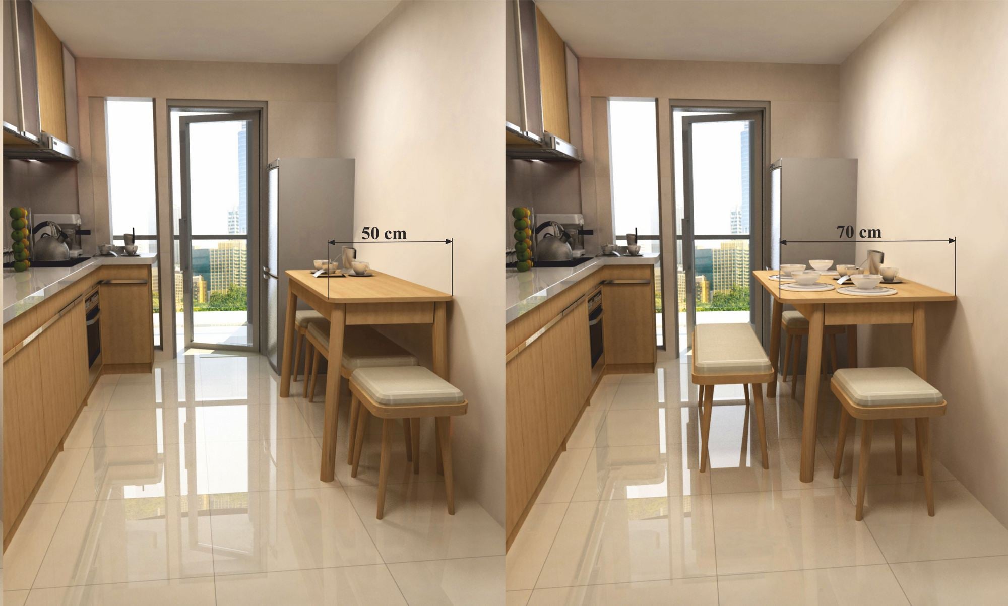 Conjunto de mesa de jantar extensível e cadeiras (4 peças)-Vina-Carvalho
Antracite