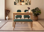 Conjunto de mesa de jantar extensível e cadeiras (4 peças)-Vina-Carvalho
Verde