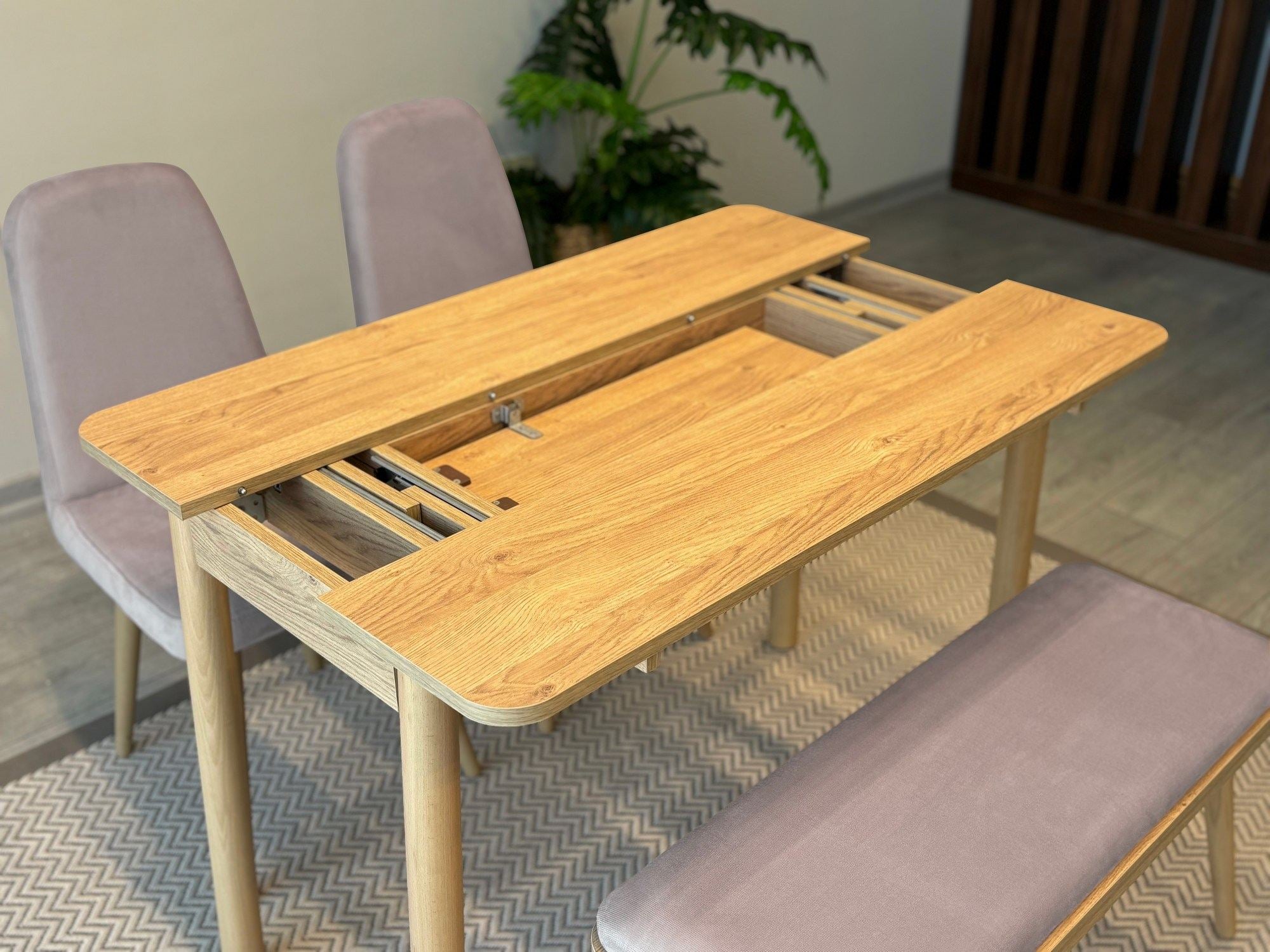 Conjunto de mesa de jantar extensível e cadeiras (4 peças)-Vina-Carvalho
Cinza Soho