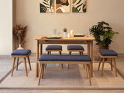 Conjunto de mesa de jantar extensível e cadeiras (6 peças)-Vina-Carvalho
Azul Escuro
