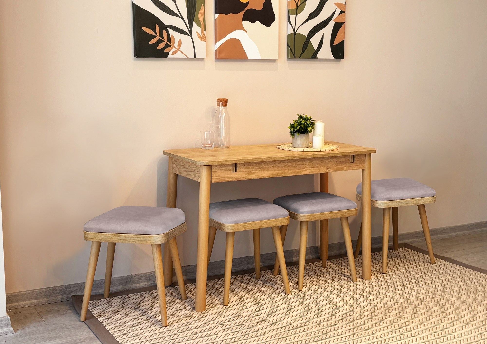 Conjunto de mesa de jantar extensível e cadeiras (6 peças)-Vina-Carvalho
Cinza Soho