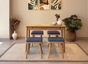 Conjunto de mesa de jantar extensível e cadeiras (5 peças)-Vina-Carvalho
Azul Escuro