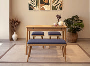Conjunto de mesa de jantar extensível e cadeiras (4 peças)-Vina-Carvalho
Azul Escuro