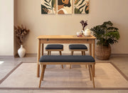 Conjunto de mesa de jantar extensível e cadeiras (4 peças)-Vina-Carvalho
Antracite