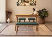 Conjunto de mesa de jantar extensível e cadeiras (4 peças)-Vina-Carvalho
Verde