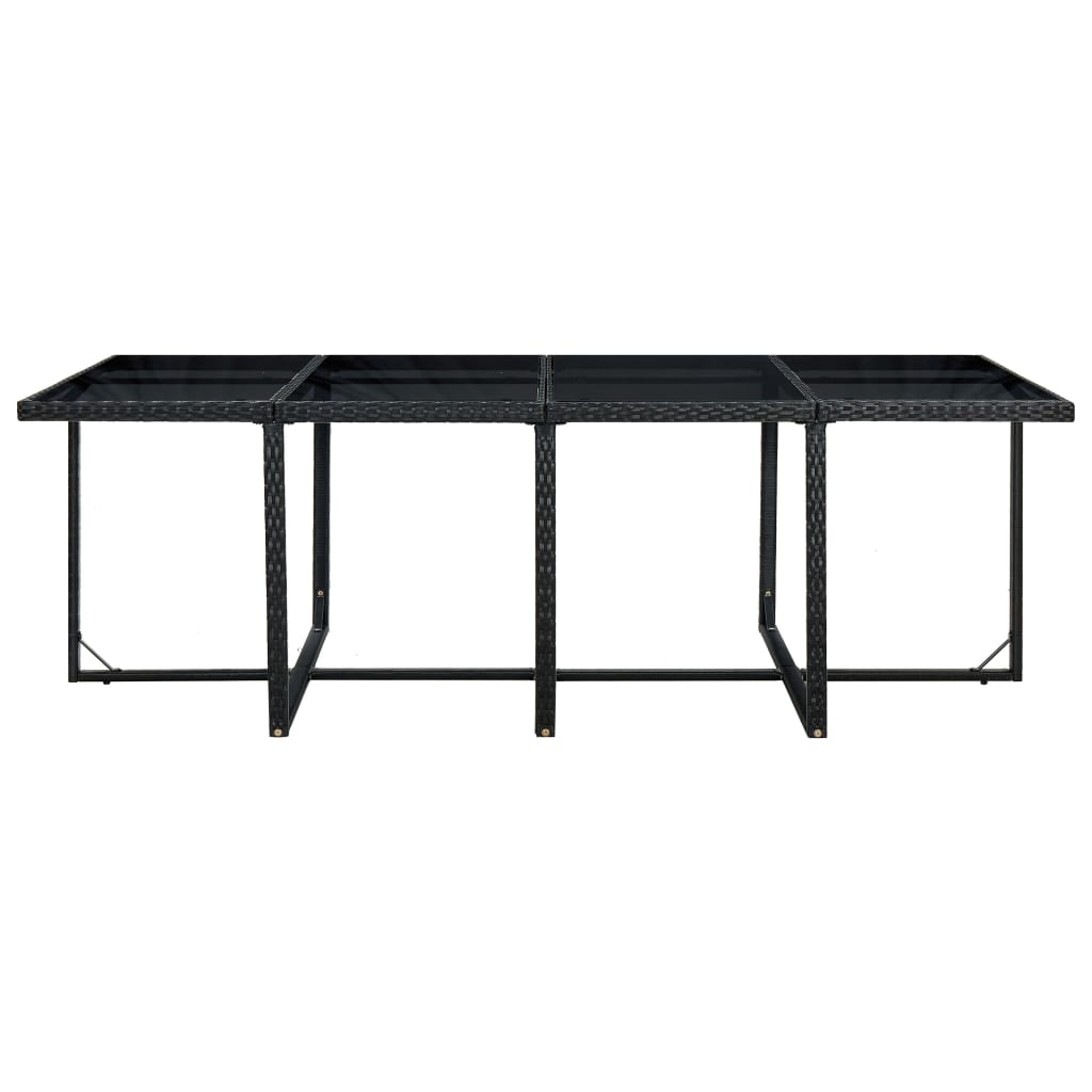13 pcs conjunto jantar exterior com almofadões vime PE preto