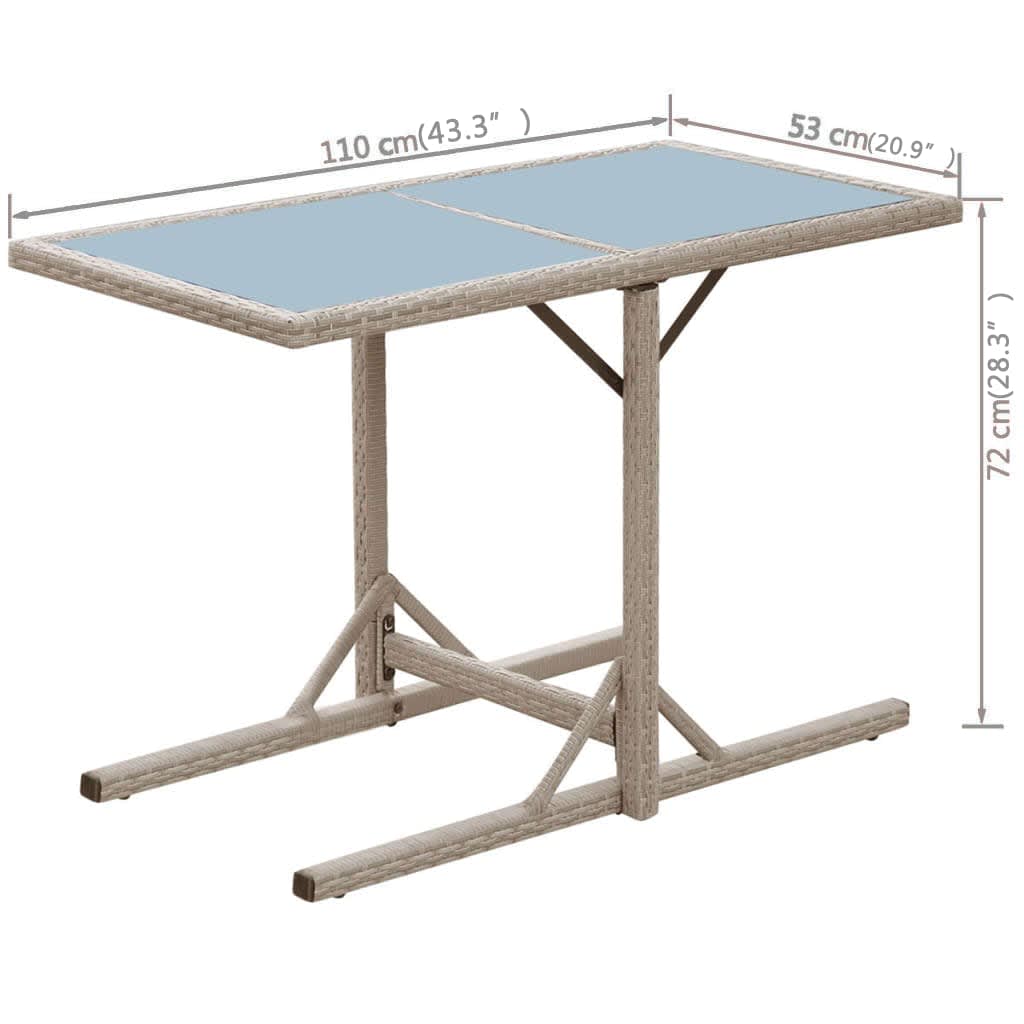 3 pcs conjunto bistrô com almofadões vime PE bege