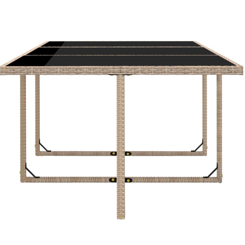 11 pcs conjunto jantar exterior com almofadões vime PE bege