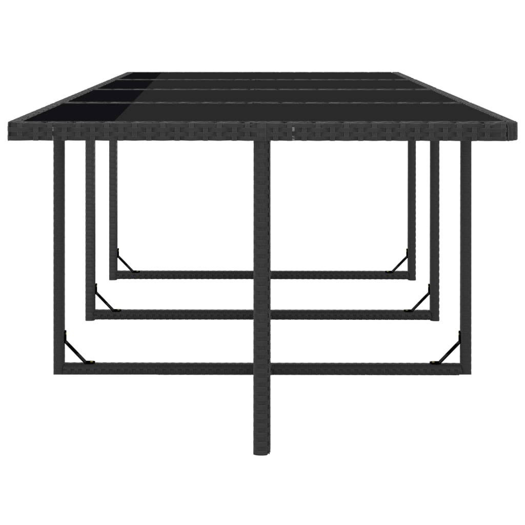 13 pcs conjunto jantar exterior com almofadões vime PE preto
