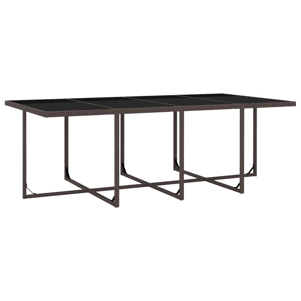 13 pcs conjunto jantar exterior com almofadões vime PE castanho