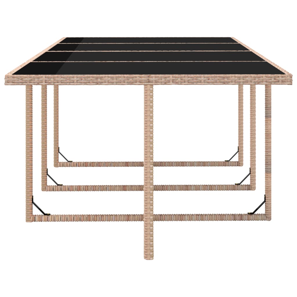 13 pcs conjunto jantar exterior com almofadões vime PE bege