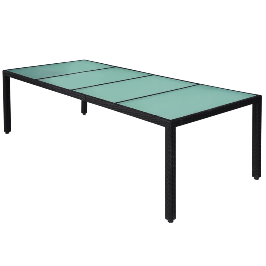 11 pcs conjunto jantar exterior com almofadões vime PE preto