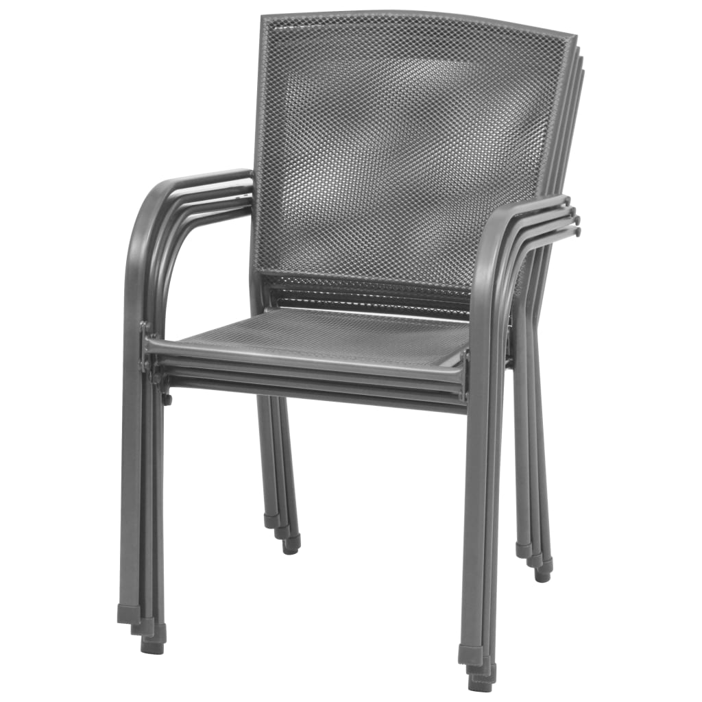 5 pcs conjunto de jantar para exterior aço antracite