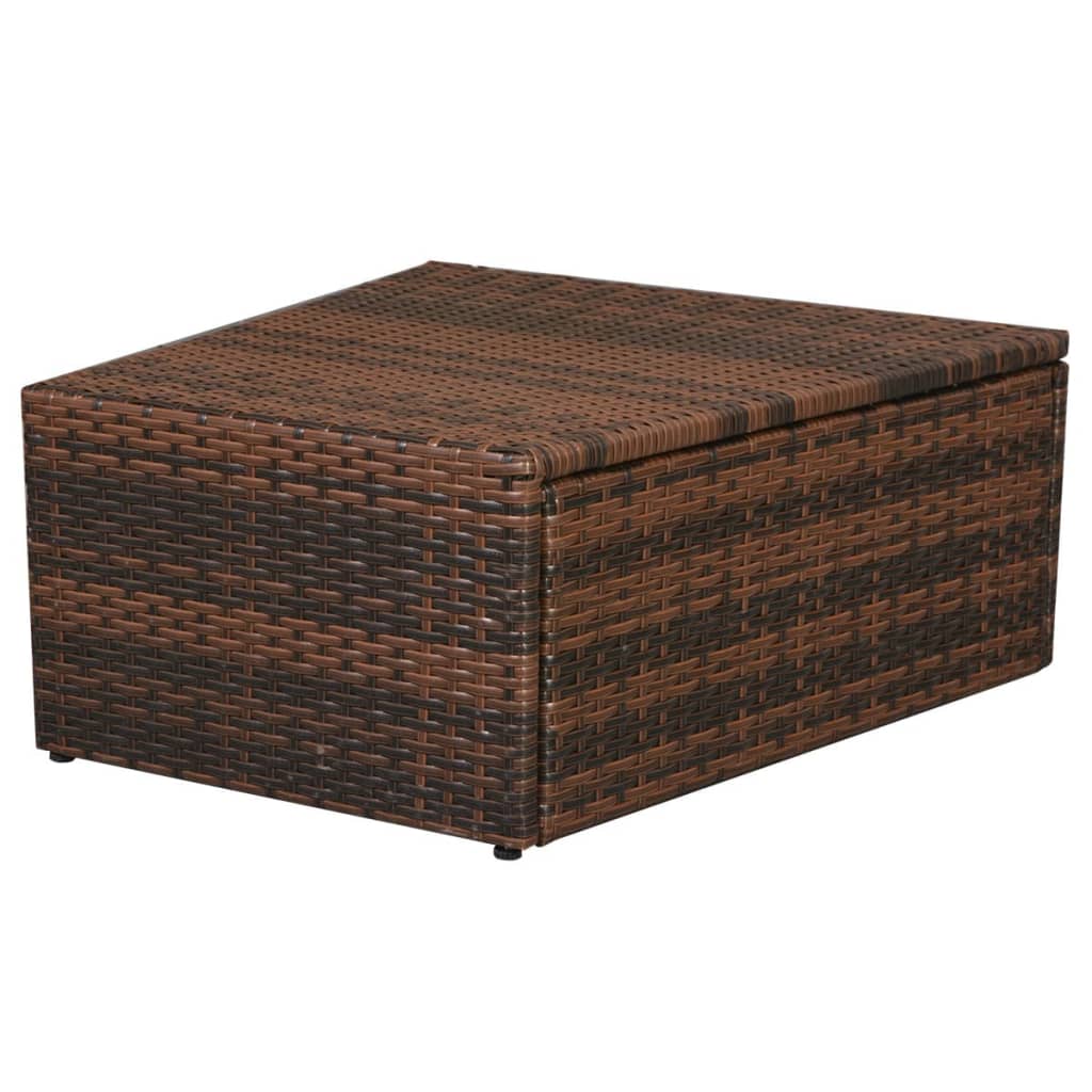 10 pcs conjunto lounge jardim c/ almofadões vime PE castanho