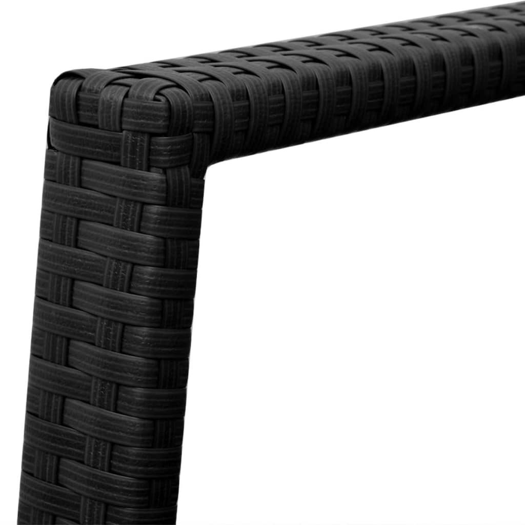 3 pcs conjunto bistrô vime PE preto